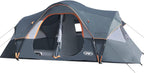 unp 10-Person Camping Tent, 18ft x 9ft x 78in, 2 Rooms, 5 Mesh Windows