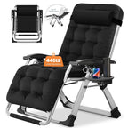 NAIZEA Zero Gravity Lawn Recliner Chairs, 2 Pack, Black