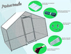 Phonjoroo Metal Chicken Coop With Run Cover, 10 ft L x 6.6 ft W x 6.6 ft H (79.2 in H x 79.2 in W x 120 in D)