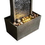 Teamson Home Faux Slate Outdoor LED Waterfall Fountain, 38.5 in, Red Rock