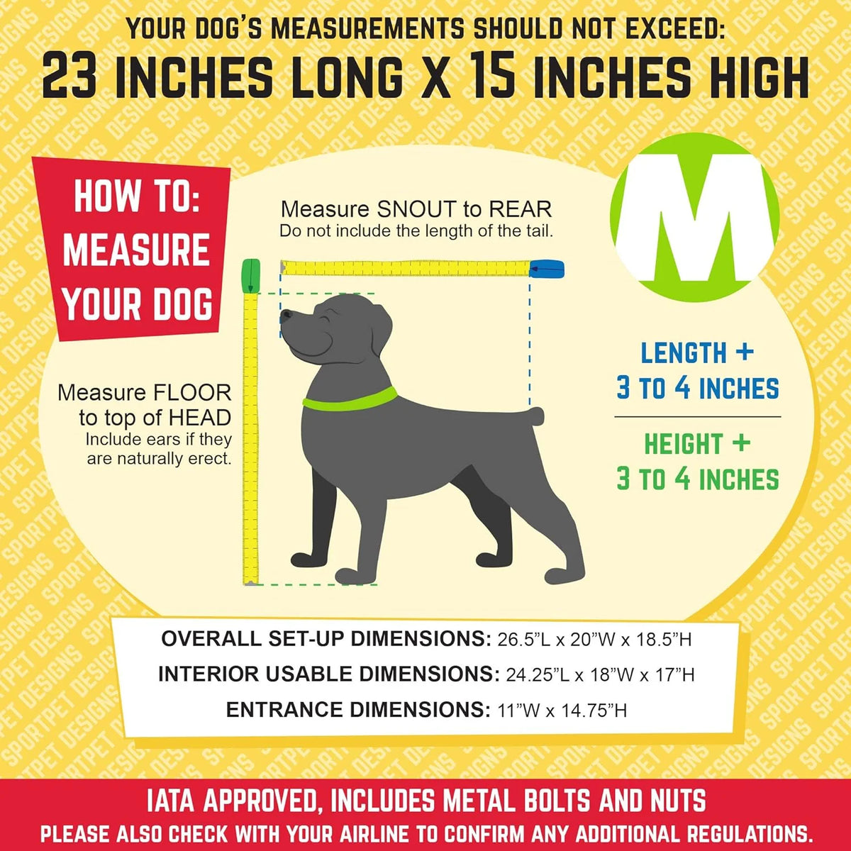 SportPet Designs Plastic Airline Approved Rolling Dog Kennel With Wire Door, XXX-Large, Gray, 48in L x 32in W x 36in H