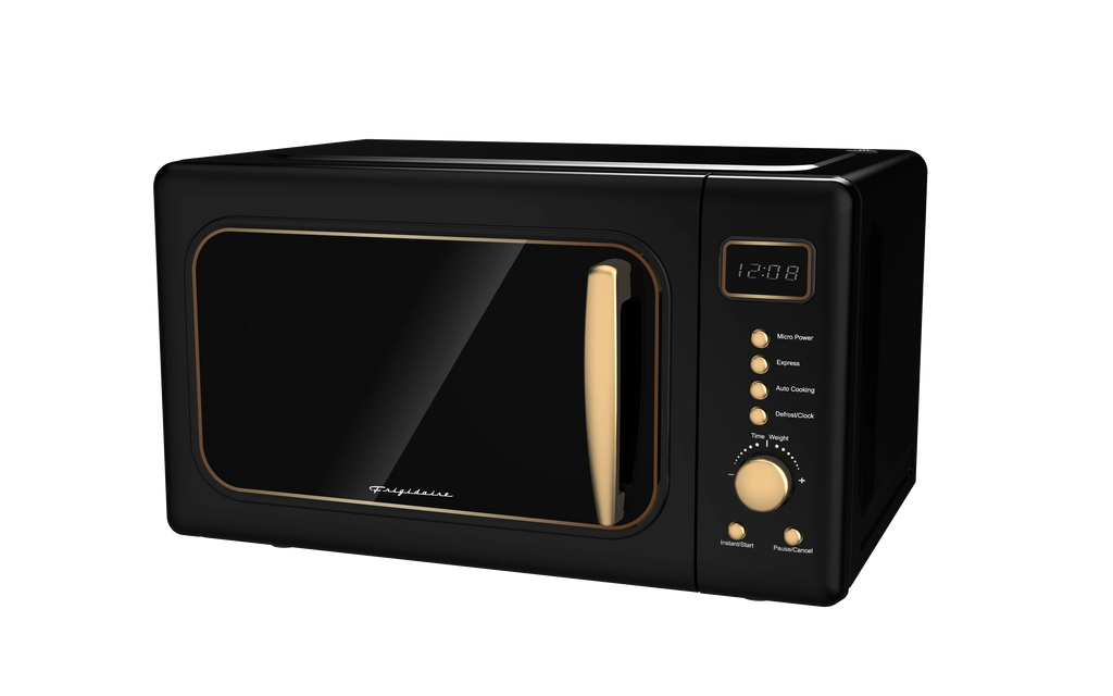 Frigidaire Retro Countertop Microwave Oven, 0.7 Cu. Ft., 700 Watts, Black And Gold
