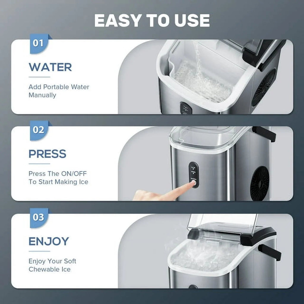 Auseo Countertop Nugget Ice Maker, 35 Lbs Each Day