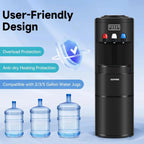 3-in-1 Hot and Cold Water Cooler With Built-In Ice Maker, Top Loading, Black - 3-5 Gallon Bottles