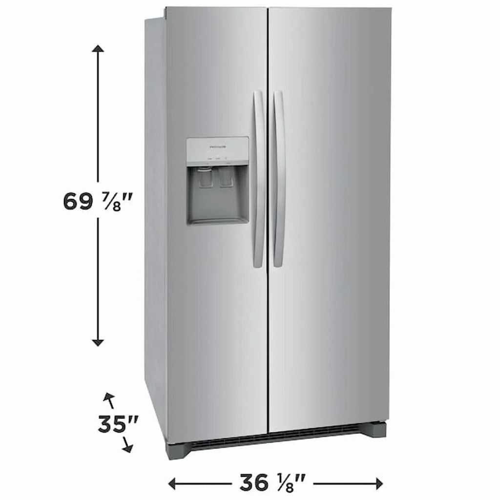 Frigidaire 26 Cu. Ft. 36in Standard Depth Side-by-Side Refrigerator, Stainless Steel - FRSS2623AS
