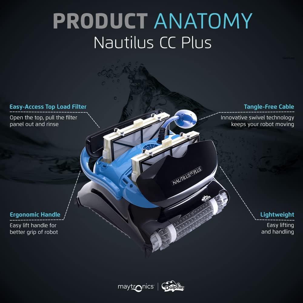 Dolphin Nautilus CC Plus Wi-Fi Robotic Pool Vacuum Cleaner For In-Ground Pools Up To 50 FT - Nautilus CC Plus Wi-Fi