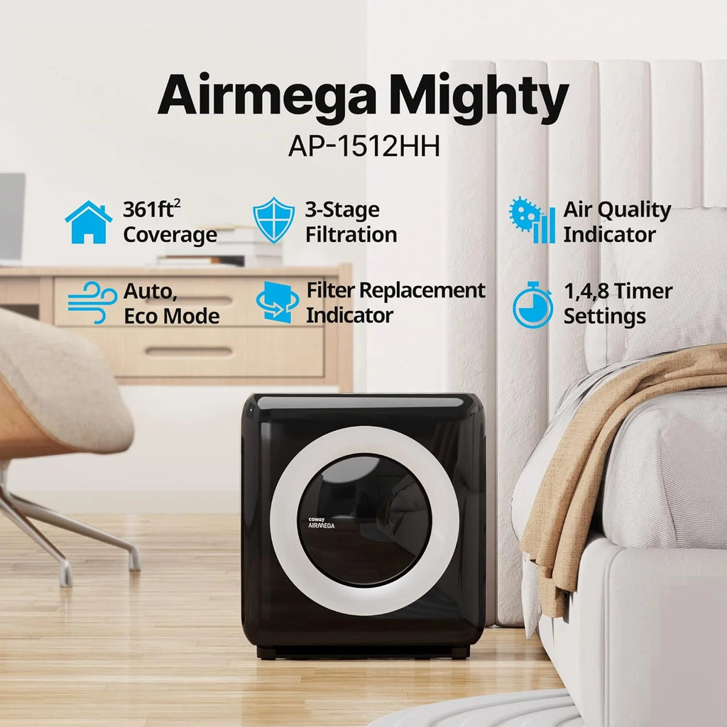 Coway Mighty True HEPA Air Purifier, White - AP-1512HH