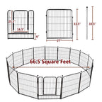 PawGiant Heavy Duty Metal Dog Playpen, 16 Panels, 32in Height - Portable Fence