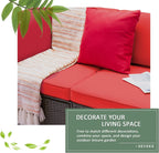 Devoko 5-Piece Outdoor Sectional Patio Sofa Set With Cushions And Glass Table - Beige