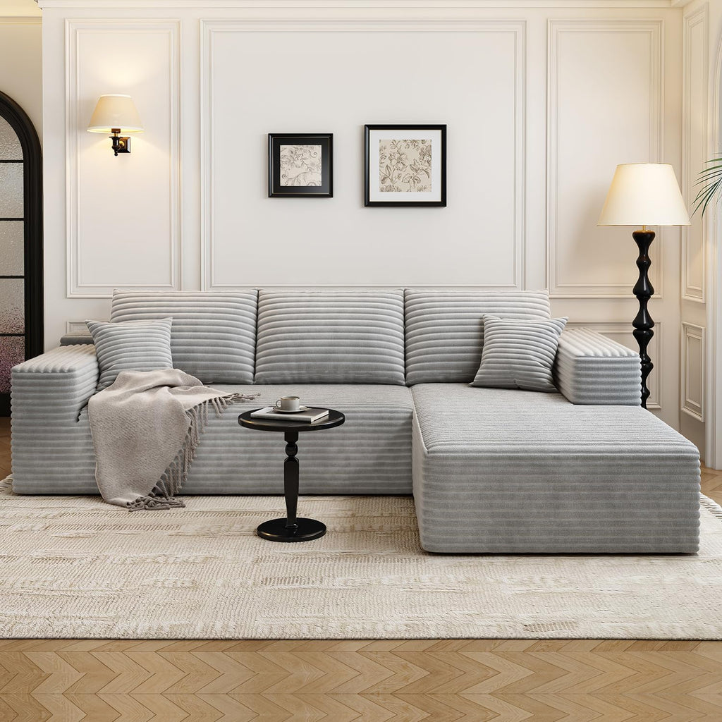 Settab Modular Sectional Sofa, 2 Seater Left-Facing Chaise, Black, 68.9 inch D x 107.5 inch W x 36.3 inch H