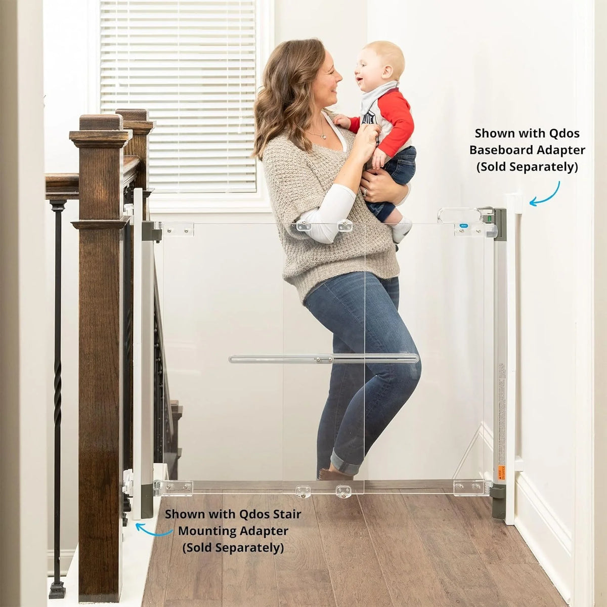 Qdos Crystal Hardware Mount Baby Gate, 30.7in Tall, Fits 29.5in To 39.5in - 17-20006-1