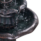 Teamson Home 3-Tier Lily Birdbath Water Fountain, 20.47 in Dia. x 37.8 in H