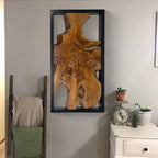 Live Edge Teak Wood Wall Sculpture - 31.4 x 16.9 x 2.36 in or 27.5 x 27.5 x 2.36 in