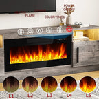 Bossin 70 Fireplace TV Stand With 36 Electric Fireplace For TVs Up To 80 - 16-Color LED Lights