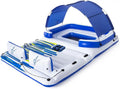 Bestway Tropical Breeze 6-Person Inflatable Party Island Float With Cup Holders, Backrests And Sun Shade - Blue/Yellow