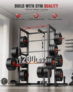 Sportsroyals Power Cage With Adjustable Cable Crossover System, 1600 lbs, Red, 61.6 x 56.0 x 82.6 in - Power Cage
