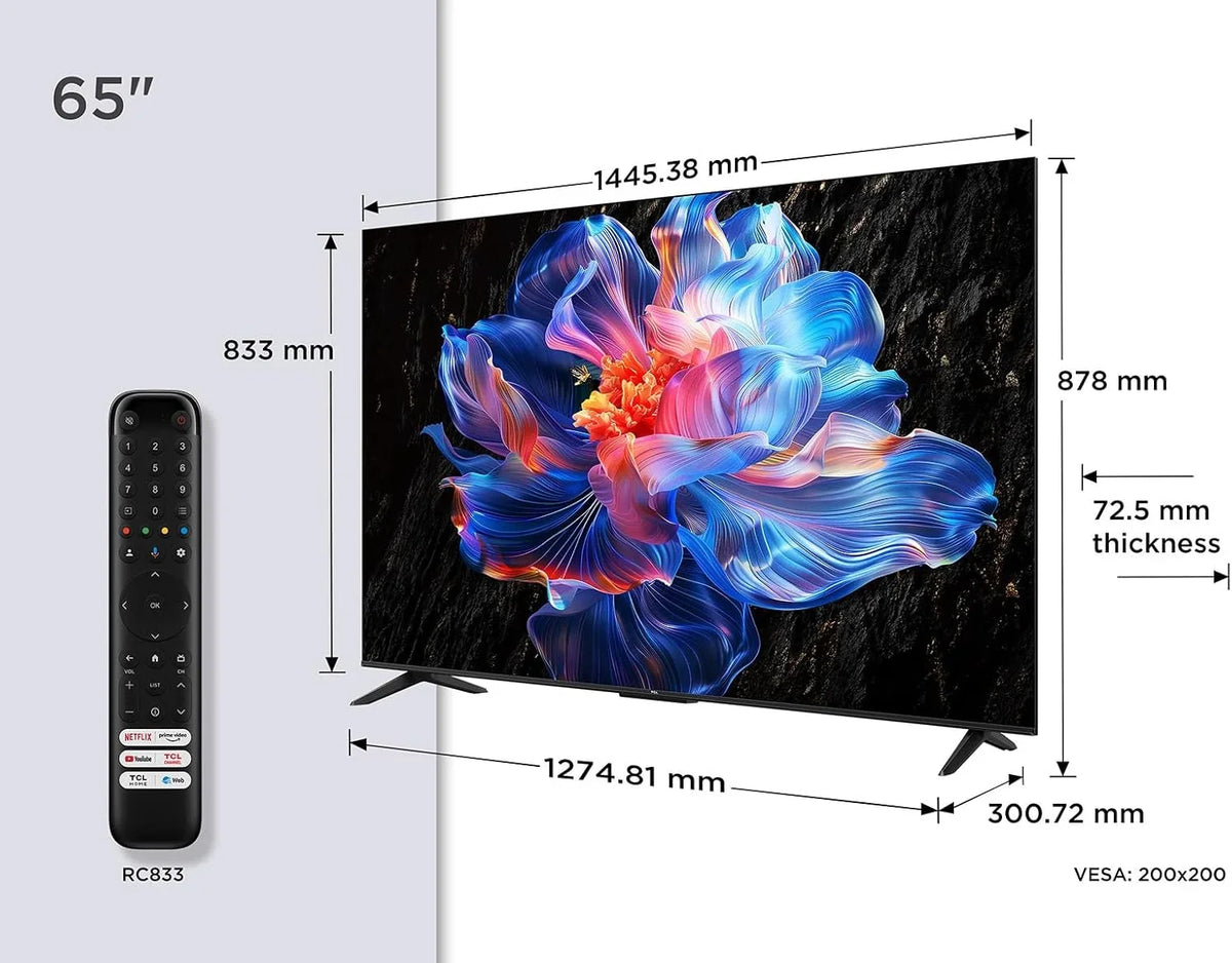 TCL 65V6C 65 Pulgadas 4K Smart LED TV With HDR, Google TV, Dolby Audio, Alexa And Chromecast Built-In