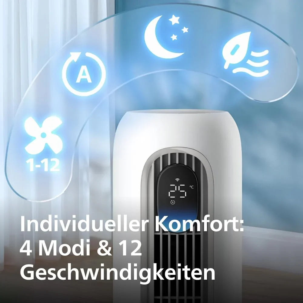 Philips Smart Tower Fan 7000 Series - 8,4 m/s, 22 dB, WLAN, 12 Levels