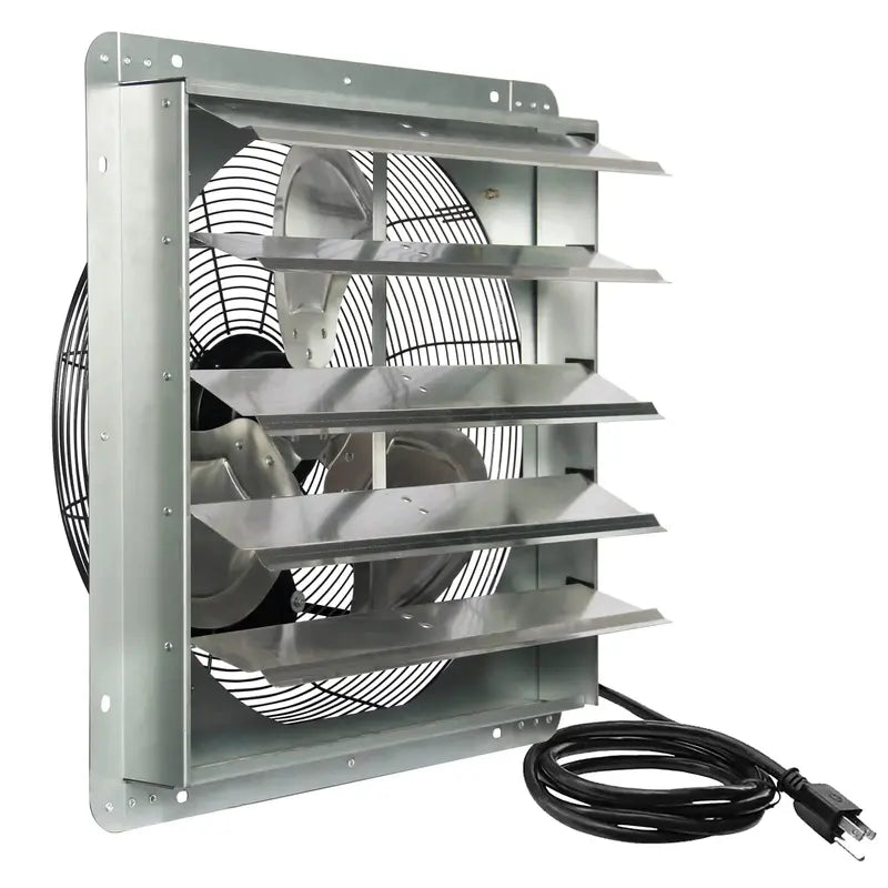 KEN BROWN 20 Inch Corrosion-Resistant Shutter Exhaust Fan With Automatic Aluminum Shutters