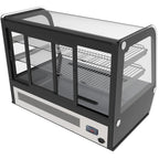 KoolMore 35 inch NSF Commercial Countertop Refrigerator Display Case, 5.6 Cu. Ft., Black And Stainless Steel - CDC-5C-BK