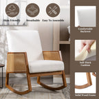 Upholstered Tall Back Gliding Rocking Armchair