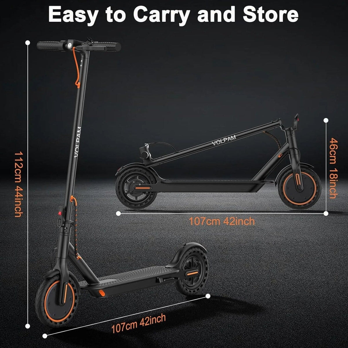 Electric Scooter 10 Inch Solid Tires, 500W, Dual Suspension