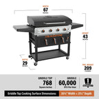 Blackstone 4-Burner 36in Propane Outdoor Griddle With Air Fryer And Hood - 1868