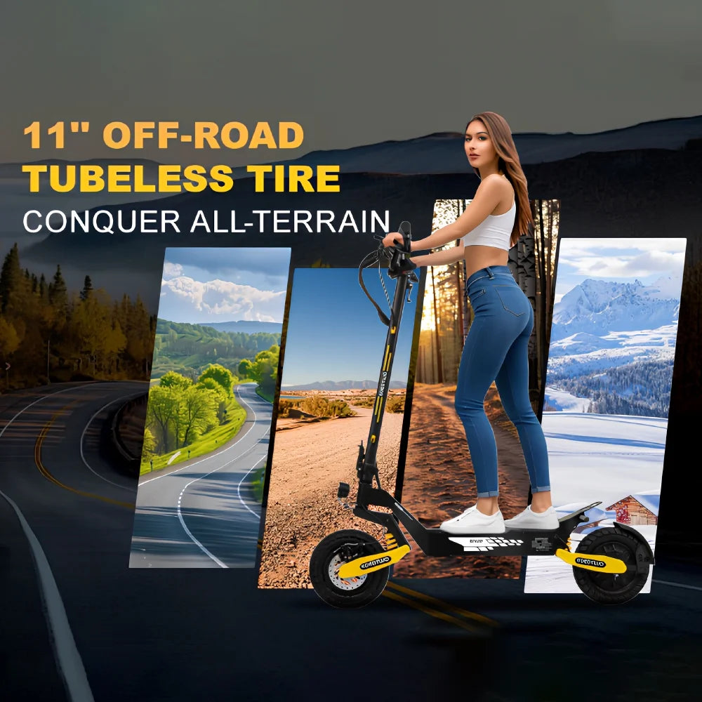 Off Road Electric Scooter For Adults, 1200W, 11 in Tires, 330 lb Load - GT06