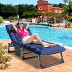 Slsy 5-Position Adjustable Folding Lounge Chair And Cot - 75.2" x 25.6" x 11.8"