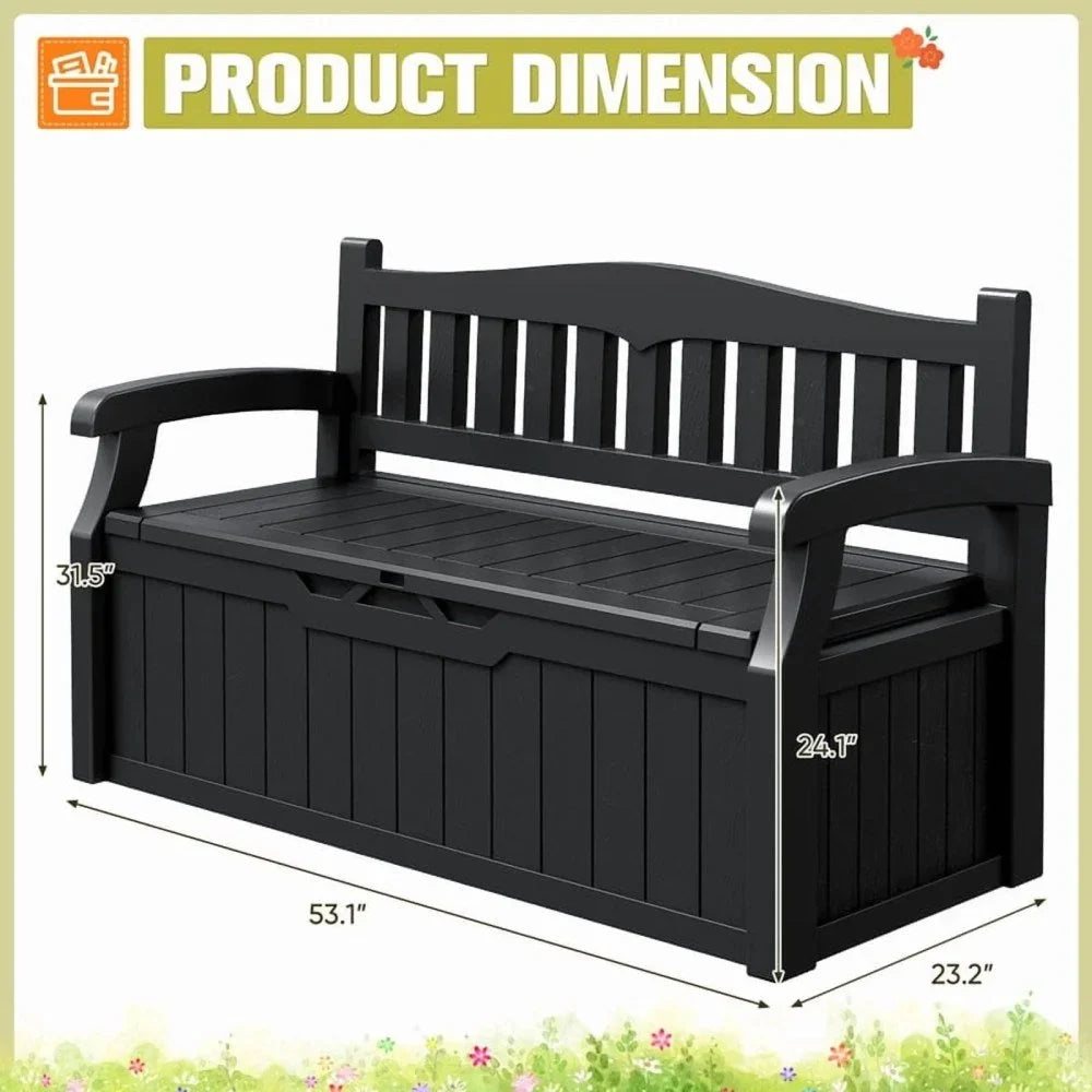 Devoko 82 Gallon Outdoor Storage Patio Bench And Deck Box