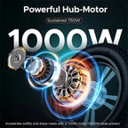 AKEZ Adult Electric Bike 1000W 28 mph 48V 13A 20*4.0in Fat Tire Full Suspension 7-Speed - M20