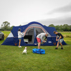 unp 10-Person Camping Tent, 18ft x 9ft x 78in, 2 Rooms, 5 Mesh Windows