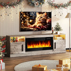 Bossin 70 Fireplace TV Stand With 36 Electric Fireplace For TVs Up To 80 - 16-Color LED Lights