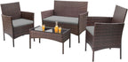 4-Piece Patio Rattan Wicker Furniture Set - T-LCRF834M18