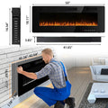 Ultra-Thin Linear Electric Fireplace, 30-72 Inch, Wall Mounted/Recessed