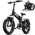TST Foldable Electric Bike, 20in 4.0 Fat Tire, 48V 13Ah, 750W, Black - Buddy Pro