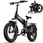 TST Foldable Electric Bike, 20in 4.0 Fat Tire, 48V 13Ah, 750W, Black - Buddy Pro