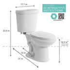 Glacier Bay 2-Piece 1.28 GPF High Efficiency Single Flush Elongated Toilet - White