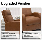 PU Leather Recliner Chair, 27.6 x 35.8 x 38.6 in, 3 Reclining Positions