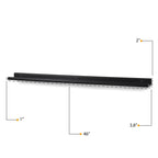 Floating Wall Shelves, Set Of 4, 46 x 3.8 x 2 Inch MDF Wood Picture Ledges