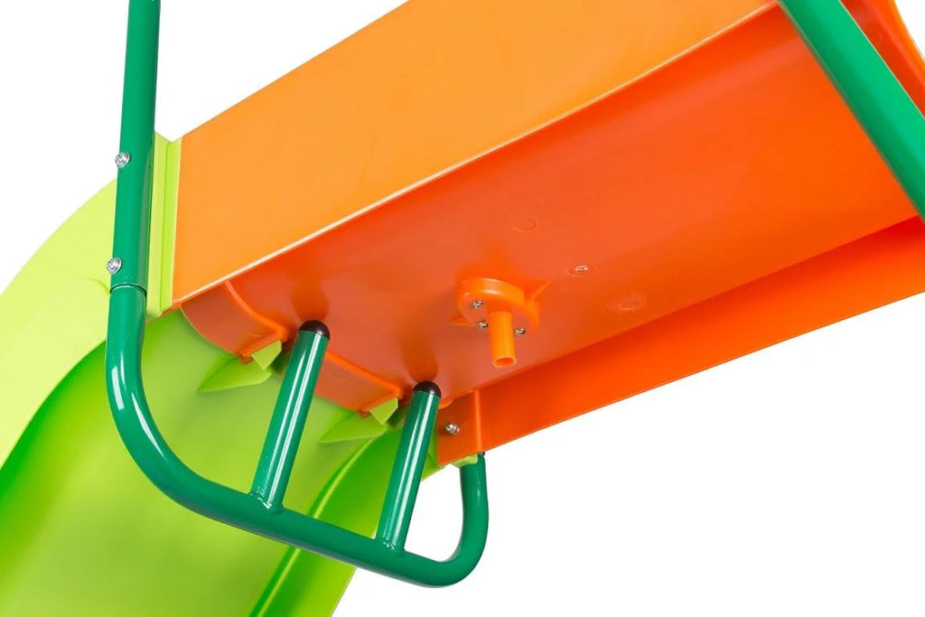 SLIDEWHIZZER Outdoor Playset Slide Climber, 10 ft, Orange Green - Kids Slide