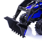 3-in-1 Ride-On Tractor 24V Electric Excavator & Bulldozer With Remote Control, LED, Music, USB/Bluetooth - Bright-Blue