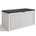 Asofer Resin Deck Box, 100 Gallon, Beige/Brown, 50.4in L x 24.8in W x 25.2in H