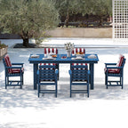 SERWALL 7-Piece HDPE Patio Dining Set, Aruba, 66.9in D x 32.2in W x 29.1in H