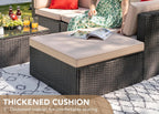 Devoko 5-Piece Outdoor Sectional Patio Sofa Set With Cushions And Glass Table - Beige