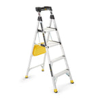 Gorilla Ladders Aluminum Dual Platform Heavy-Duty Ladder With Project Bucket, 5.5 ft, 300 lb Capacity - Multicolor