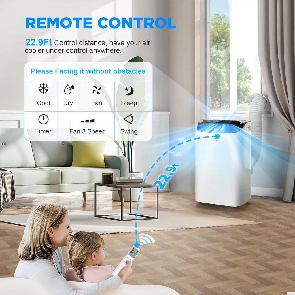 HUMHOLD 14000 BTU Portable Air Conditioner, White - HDPAC-10-A1