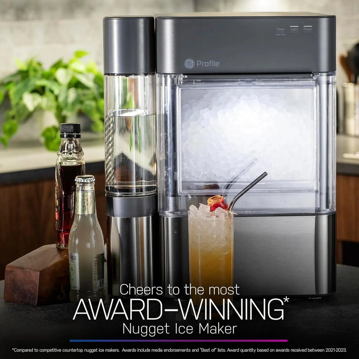 GE Profile Opal 2.0 Countertop Nugget Ice Maker With 0.75 Gallon Tank, 38 lbs/24 Hours, Stainless Steel