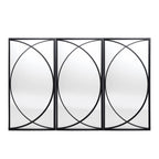 3-Piece Black Metal Rectangular Wall Mirror Set, 31.9" H x 15.75" W x 0.75" D
