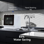 Hermitlux Portable Countertop Dishwasher, 5L Built-In Water Tank, 4 Place Settings - HMX-DW03